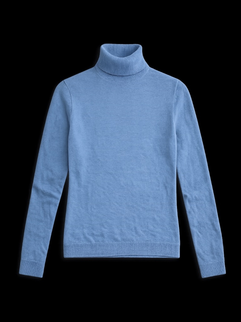 100% Cashmere Blue Turtleneck Sweater Size Small Soft Lightweight Knit